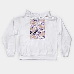 Watercolor flower bouquet pattern - beige and ultra violet Kids Hoodie